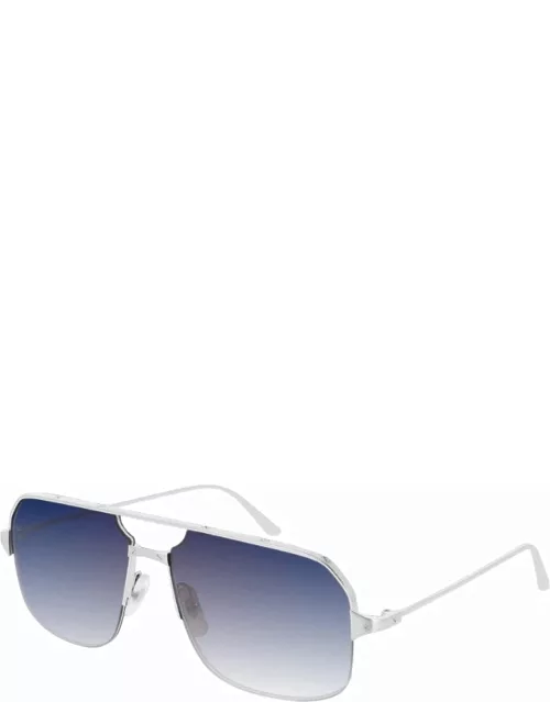 Cartier Eyewear Ct 0230 - Platinum Sunglasse