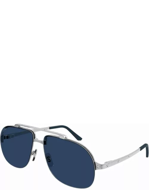 Cartier Eyewear Ct 0353 - Platinum Sunglasse