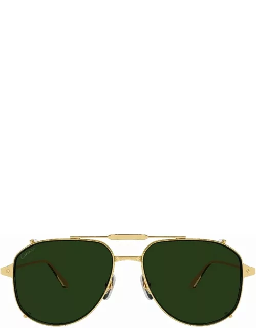 Cartier Eyewear Ct 0352s - Gold Sunglasse