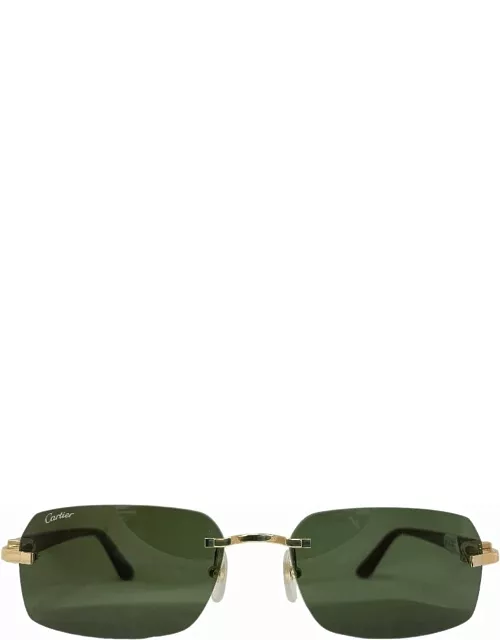 Cartier Eyewear Ct 0005 - Custom - Gold Sunglasse