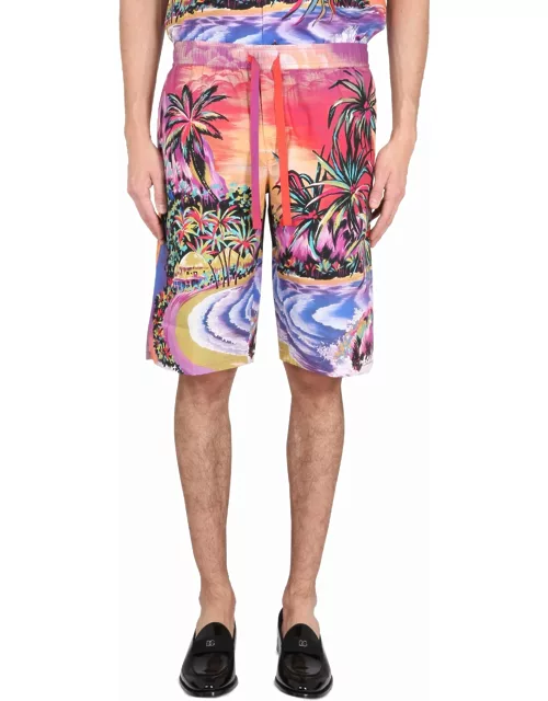 Dolce & Gabbana Bermuda Shorts With Hawaii Print