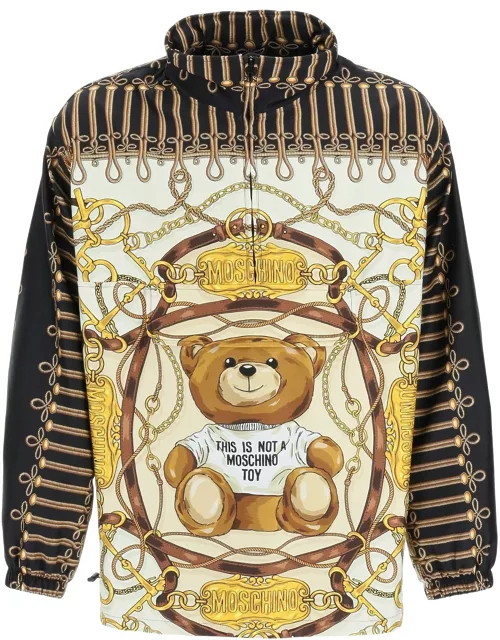 Moschino Military Teddy Scarf Nylon Anorak Jacket
