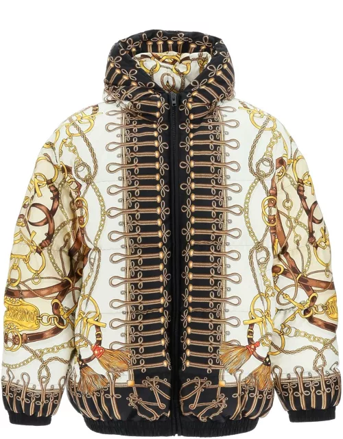 Moschino Military Teddy Scarf Puffer Jacket