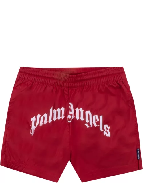 Palm Angels Swim Shorts With Logo