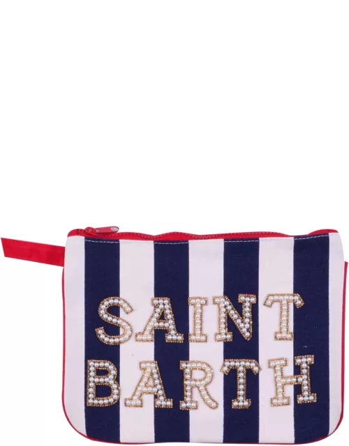 MC2 Saint Barth Canvas Clutch With Stripe