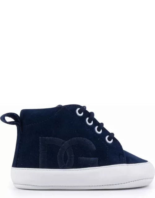 Dolce & Gabbana Suede Sneakers With Dg Logo Embroidery