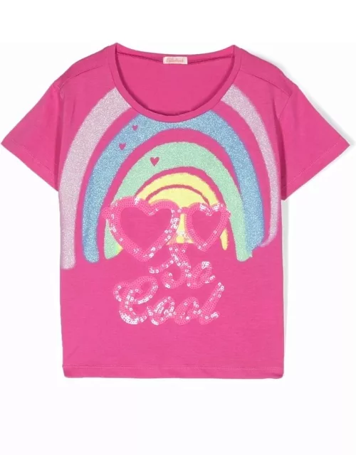 Billieblush Short Sleeves T-shirt With Rainbow Print