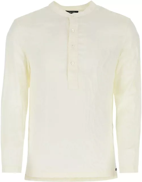 Tom Ford White Stretch Satin Pyjama Shirt