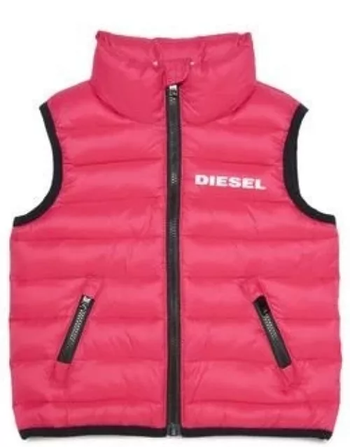 Jolice-slb Jacket Diesel Lightweight Pink Waistcoat In Fake Down