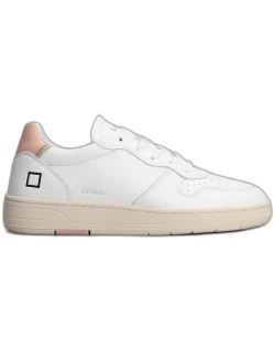 D.A.T.E. Court Mono Sneakers In White Leather