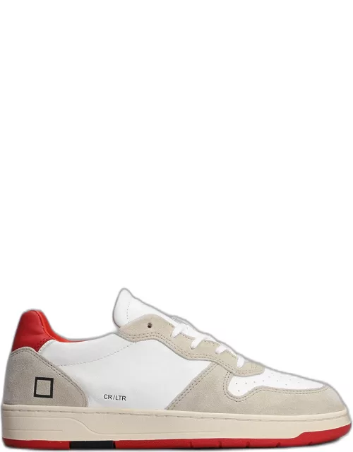 D.A.T.E. Court Sneakers In White Suede And Leather