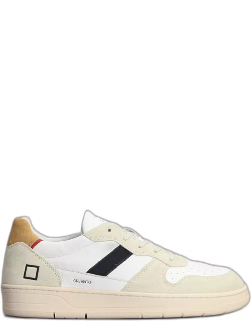 D.A.T.E. Court 2.0 Sneakers In White Suede And Leather