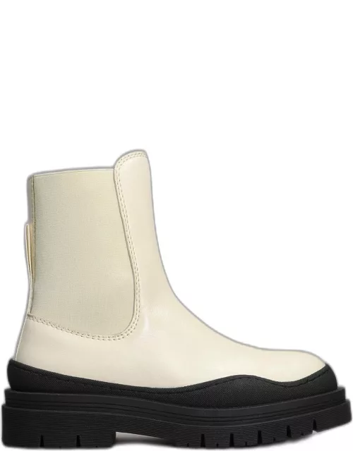 See by Chloé Alli Combat Boots In White Leather