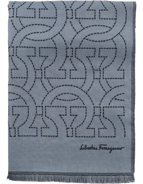 Ferragamo Wool Scarf With Gancini Logo
