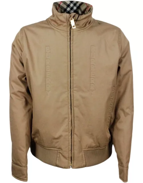 Burberry Harrington Reversible Jacket In Lightly Padded Cotton With Embossed Logo. Second Side Check