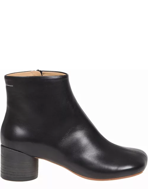 MM6 Maison Margiela Ankle Boot In Black Color Leather