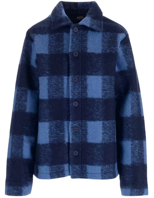 A.P.C. Checkered Buttoned Overshirt Jacket