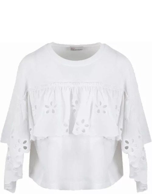 RED Valentino Red Embroidered Top