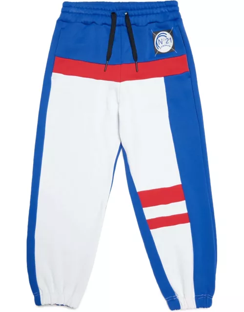 N.21 N21p155m Trousers N°21 Blue Trousers With 80s Stadium Logo