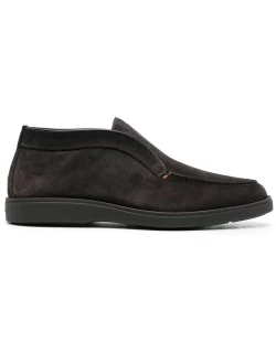 Santoni Brown Suede Ankle Boot