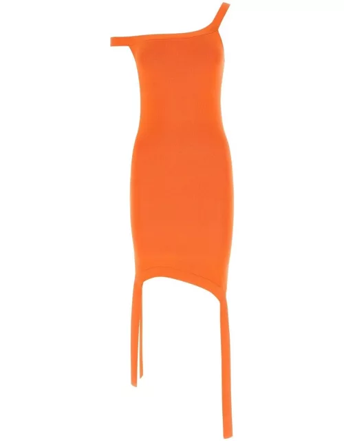 J.W. Anderson Orange Stretch Polyester Blend Mini Dres