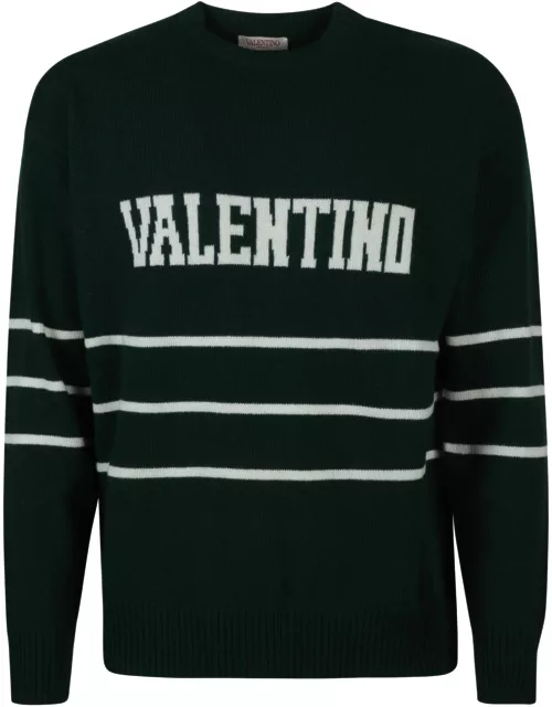 Valentino Stripe Detail Logo Sweater