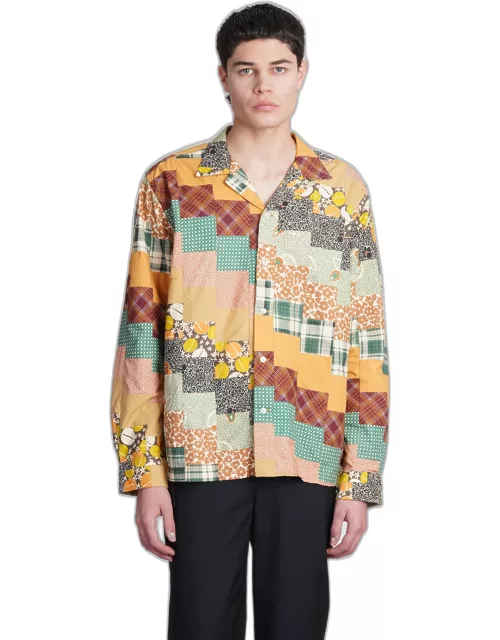 Bode Diagonal Square Patc Shirt In Multicolor Cotton