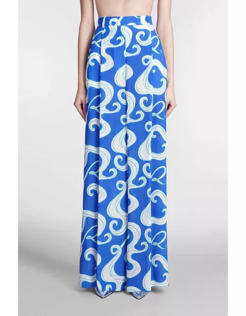 Rochas Pants In Blue Polyester