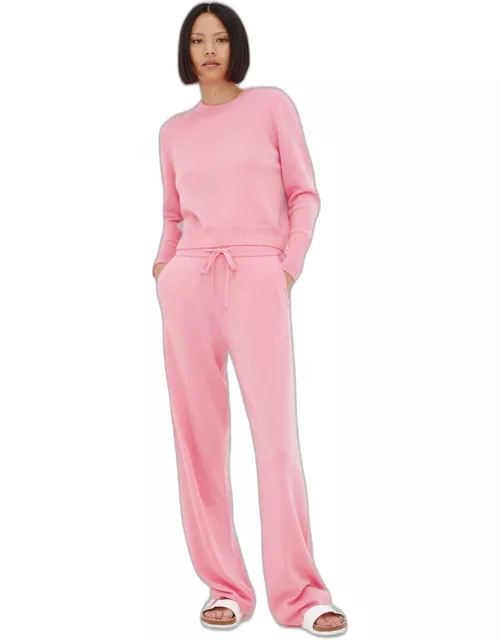 Pink-Lily Cashmere Wide-Leg Pant