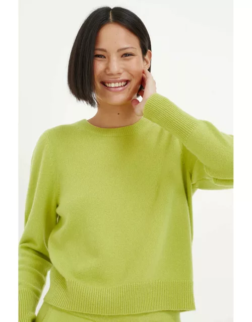 Green Cashmere Cropped Sweater