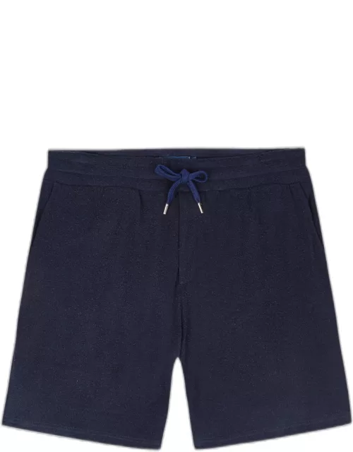 Augusto Terry Cotton Shorts Navy-Blue