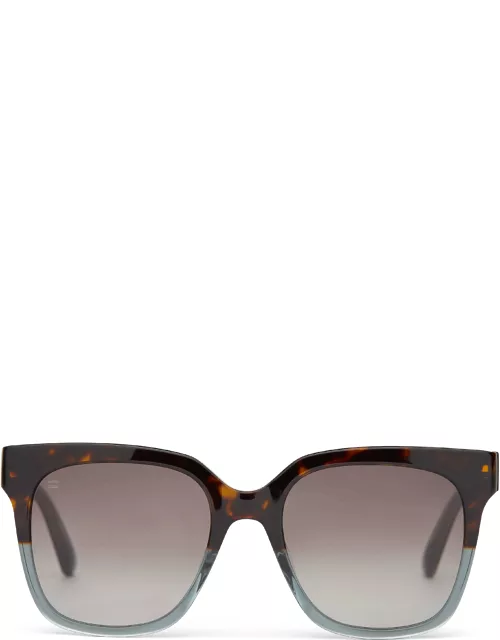 TOMS Women's Sunglasses Multi Natasha Tortoise Ocean Grey Fade Frame And Dark Grey Gradient Lens Sunglas