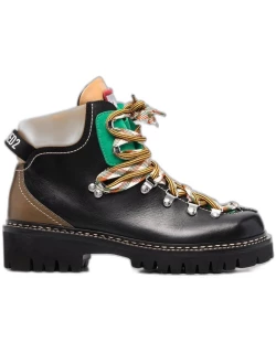 Black hiker style leather boot