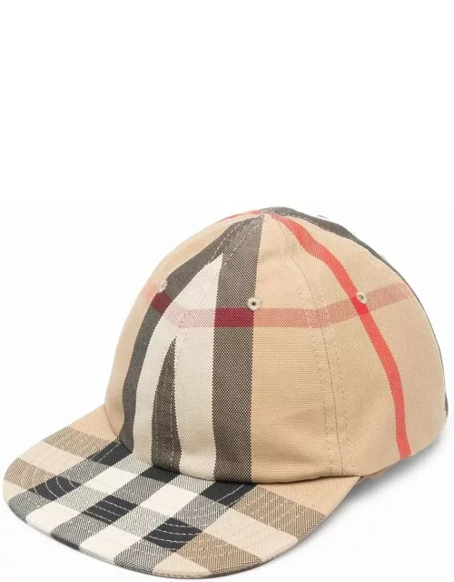 Vintage check reversible baseball cap