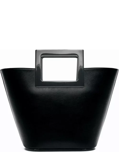 Black Riviera nappa leather bag with square handle