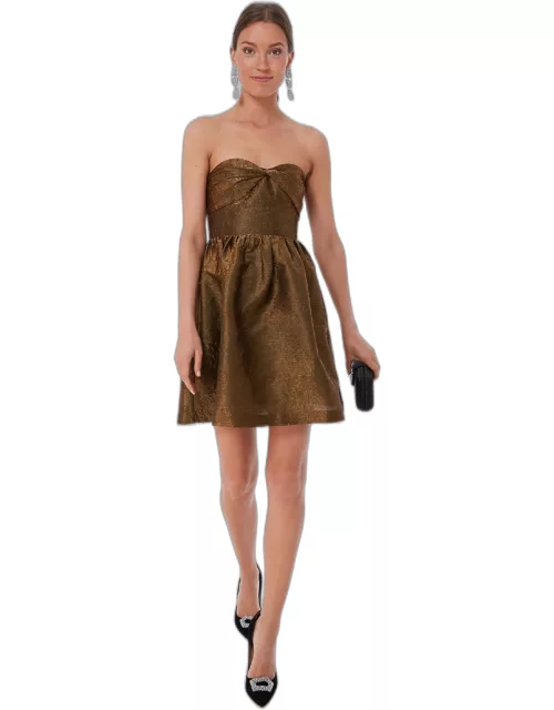 Bronze Jacquard Anastasia Mini Dres