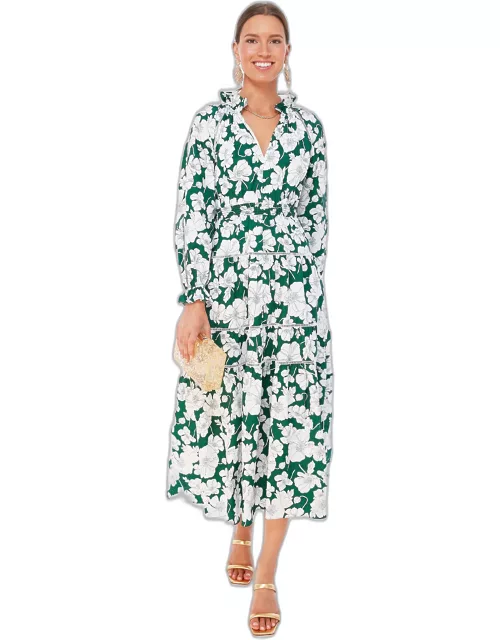 Green Floral Tiered Presley Maxi Dres