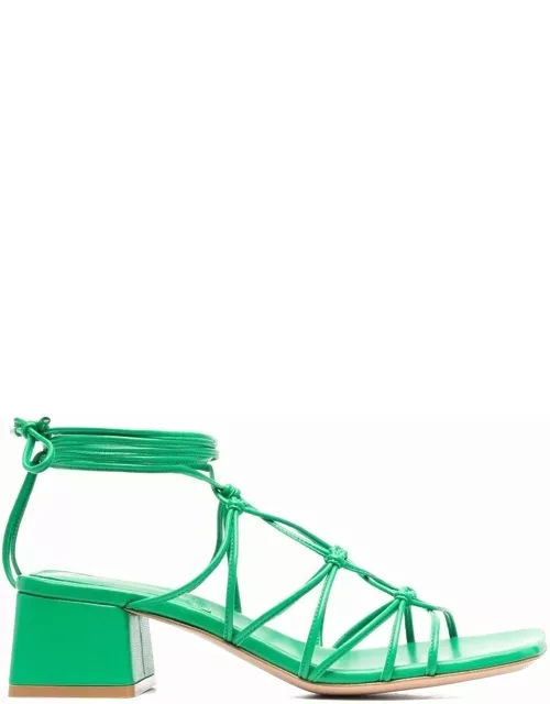 Green wide heel sandal