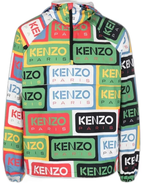 Kenzo Labels half-zip windbreaker jacket.