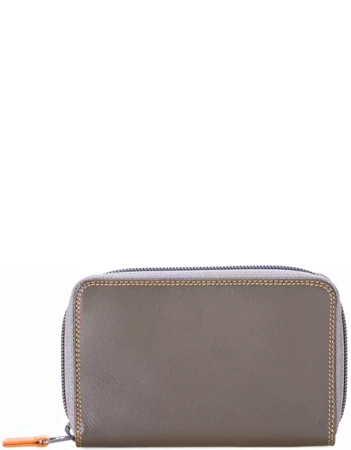 Medium Leather Zip Around Wallet Fumo