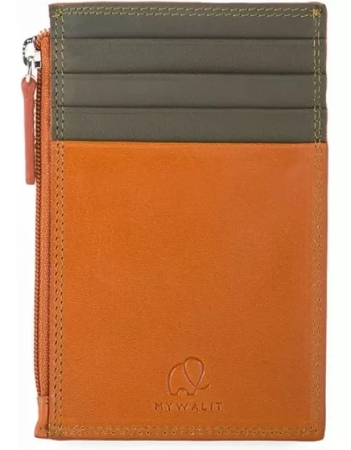 RFID CC Holder with Coin Purse Tan-Olive