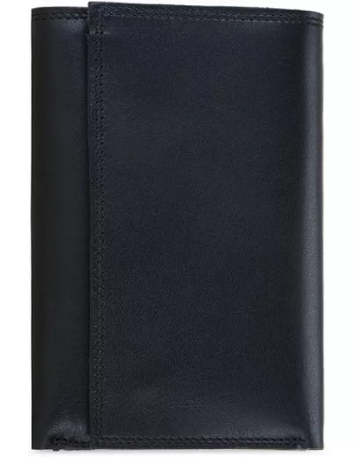 Men's Tri-fold Wallet with Zip Black-Blue