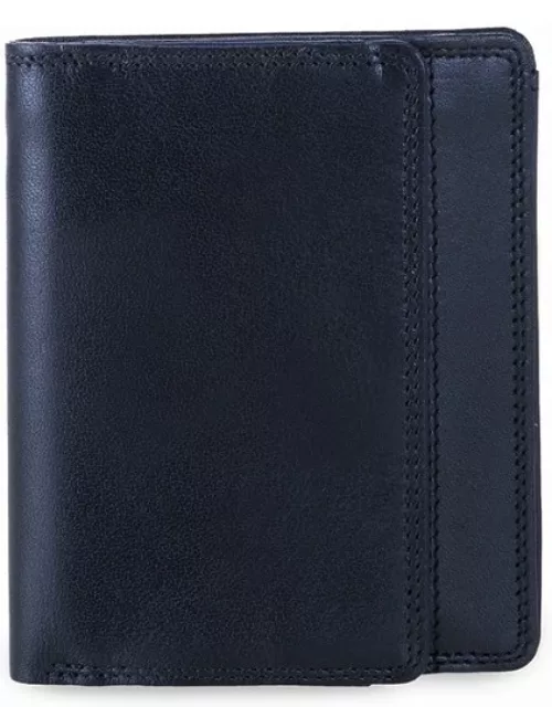 Men's Wallet w/Coin Tray Black-Blue