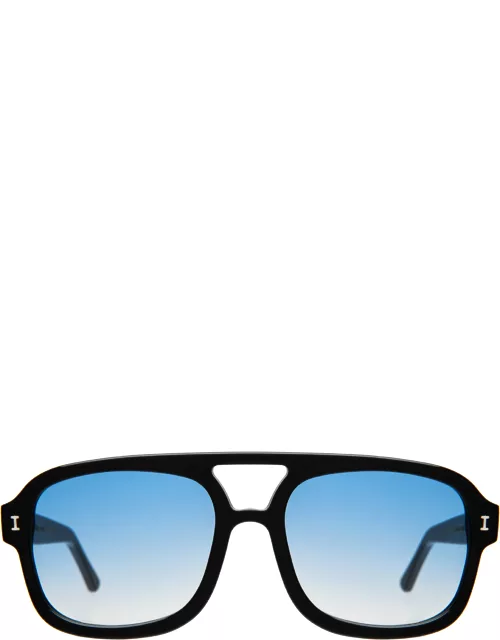 illesteva Knoxville Sunglasses in Black/Blue Gradient See Through