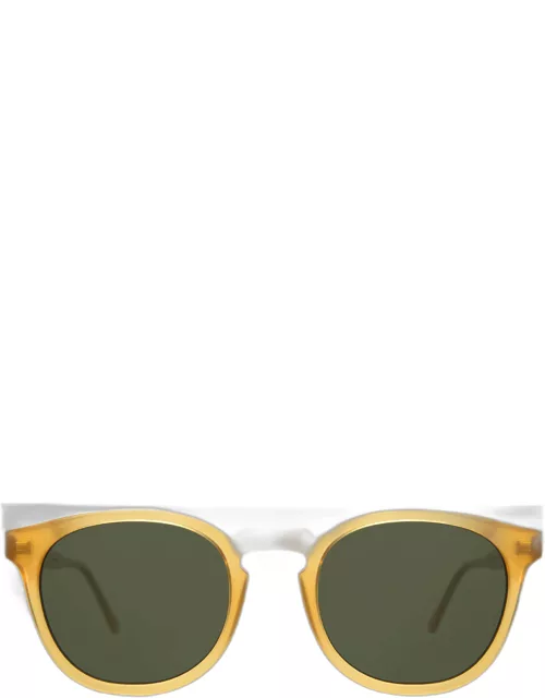 illesteva Eldridge Sunglasses in Honey Gold/Olive Flat