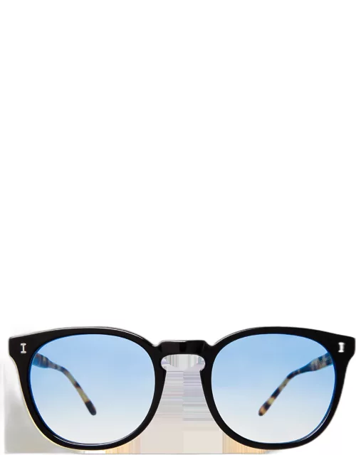 illesteva Eldridge 56 Sunglasses in Matte Black/Grey Flat