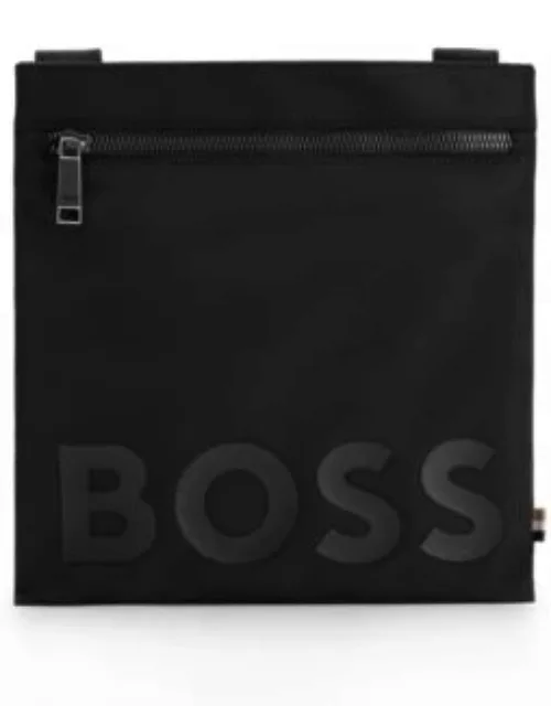 Logo envelope bag in structured- Black Men's Business Bag