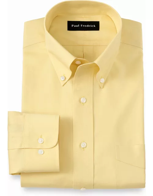 Non-iron Cotton Pinpoint Solid Color Button Down Collar Dress Shirt
