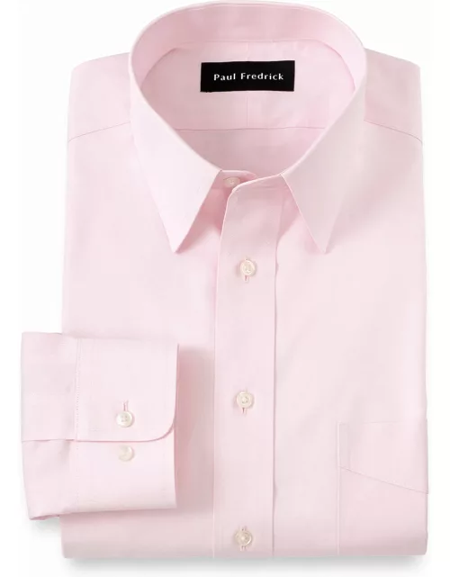 Non-iron Cotton Pinpoint Solid Point Collar Dress Shirt