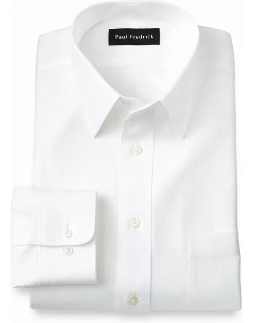 Non-iron Cotton Herringbone Point Collar Dress Shirt